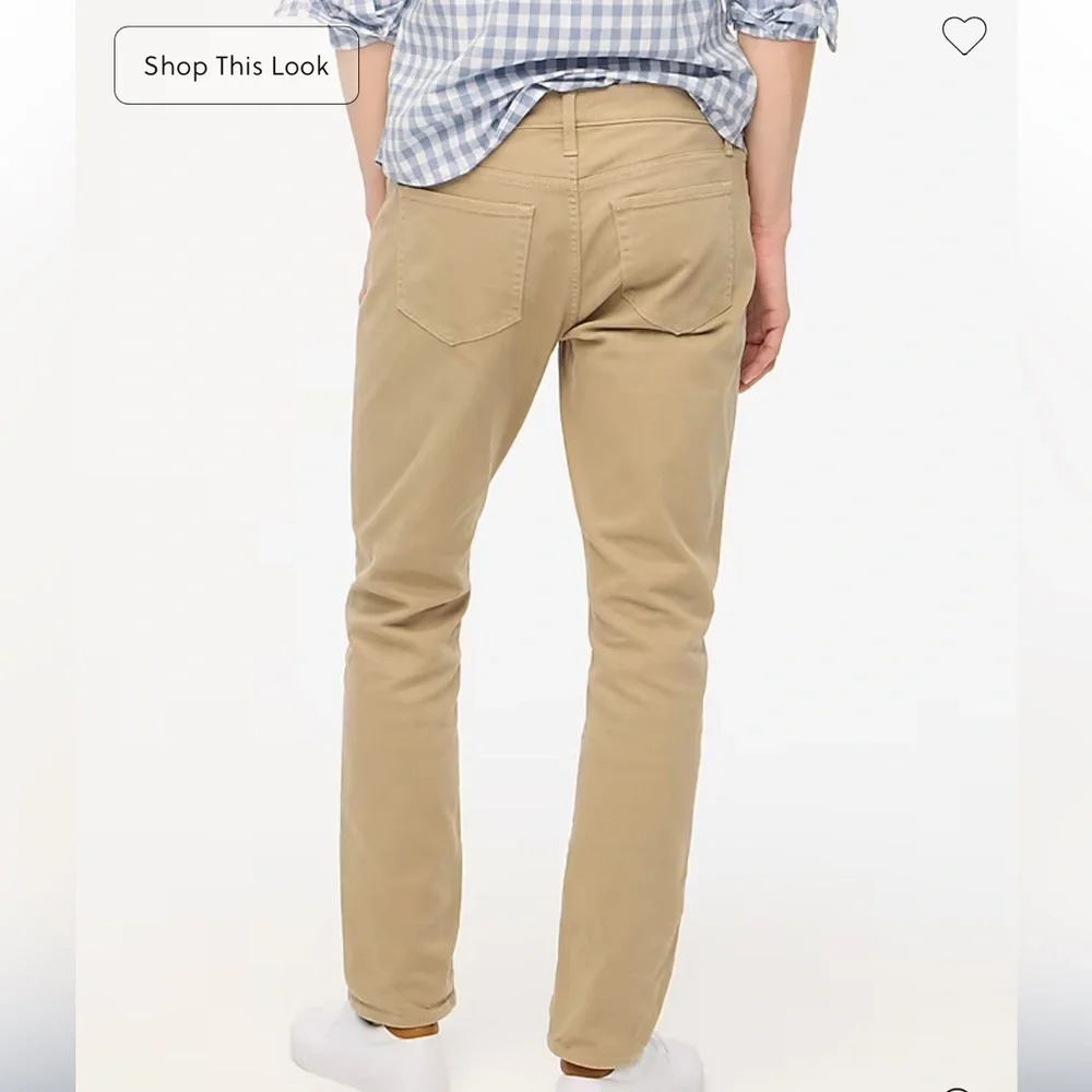 J crew Slim-fit garment-dyed five-pocket pant dusty khaki 32 30